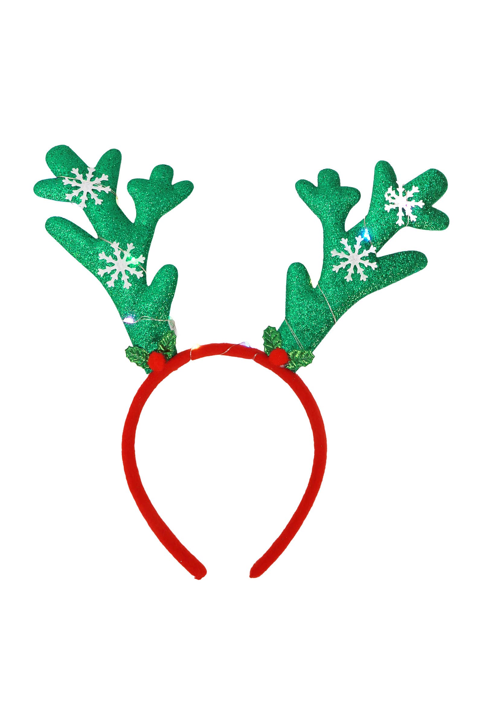 ASSORTED Glittery Reindeer Antlers Led Light-up Hairband for wholesale on Faire6