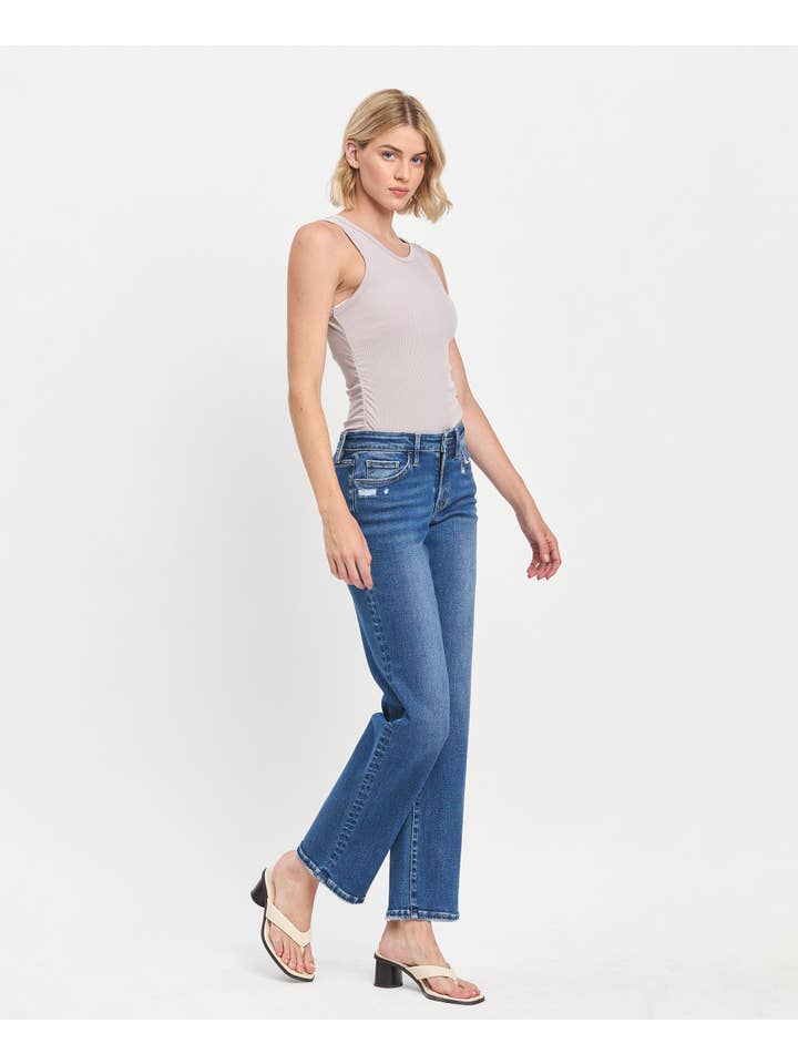 QUICKER MID RISE FULL LENGTH STRAIGHT LEG JEANS LV1488 for wholesale on Faire