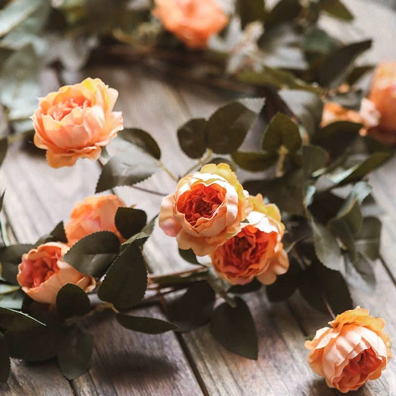 Rustic Reach - Wholesale Artificial Flowers - Artificial Small Peony Flower Vine 65" Long0