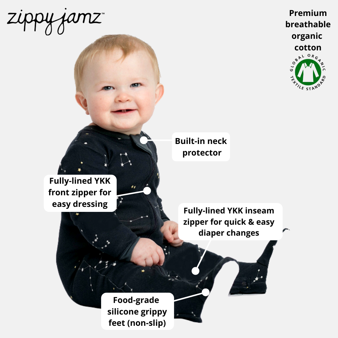 ZippyJamz - Wholesale Jumpsuit - Baby - Galaxy Love - Navy - Babysuit - Footed3