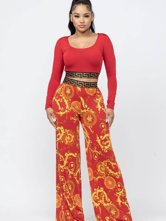 Crop Top og Bredt Buksesæt for engroshandel hos Belita Collection