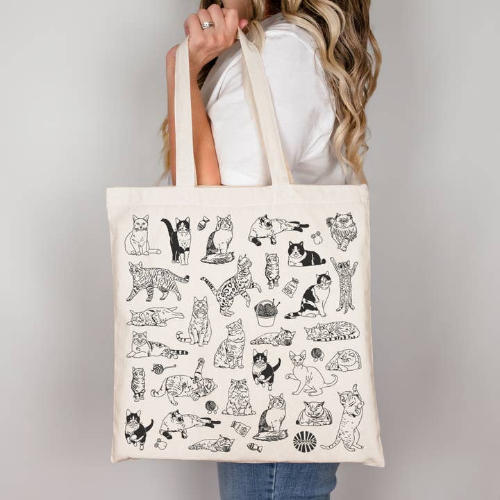 Sween Shop - Wholesale Tote Bag - Unisex - Cat Cotton Canvas Tote Bag Pet Gift 5