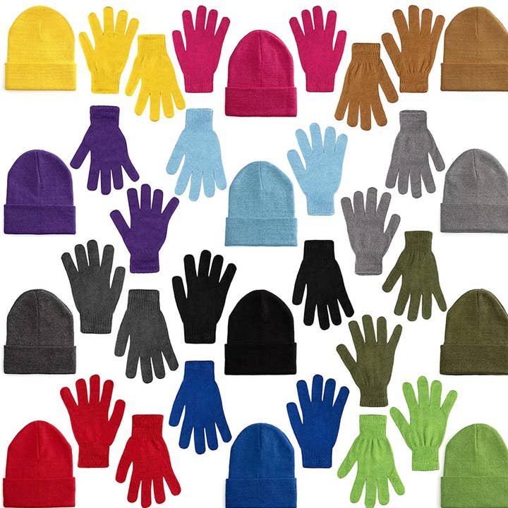 Bonnet et gants en gros pour enfants - Assortis pour la vente par HALLEE