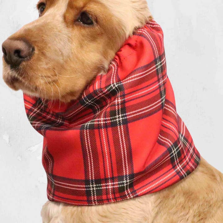 Snood para Alimentação de Cão – Poliéster Leve | Tartan Vermelho por atacado de Distinguish Me
