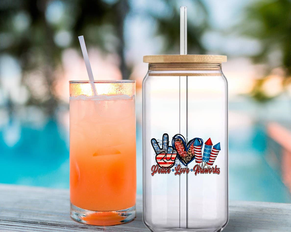 Leo Patra LLC – Engroshandel Drikkeglas/kop – 16 oz Fred, Kærlighed, Fyrværkeri Glas Kan Tumbler0