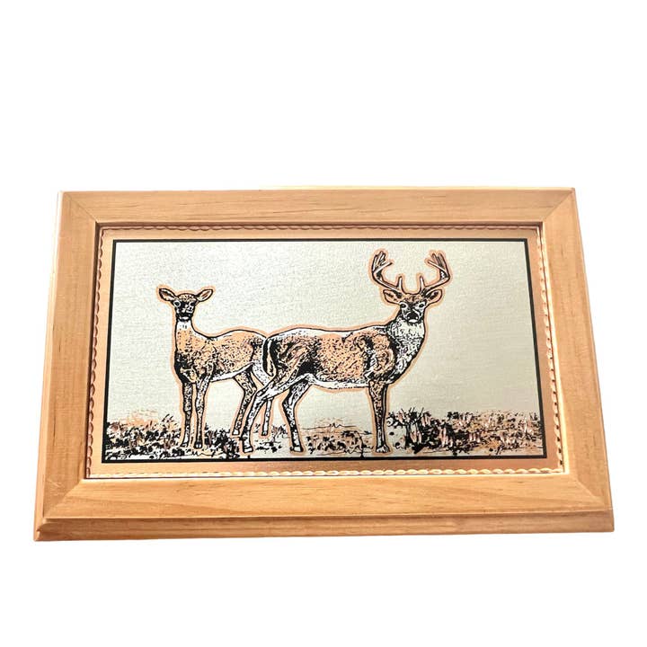 RB 24 Wooden Box Deer design for wholesale by COPPER ARTS INC.