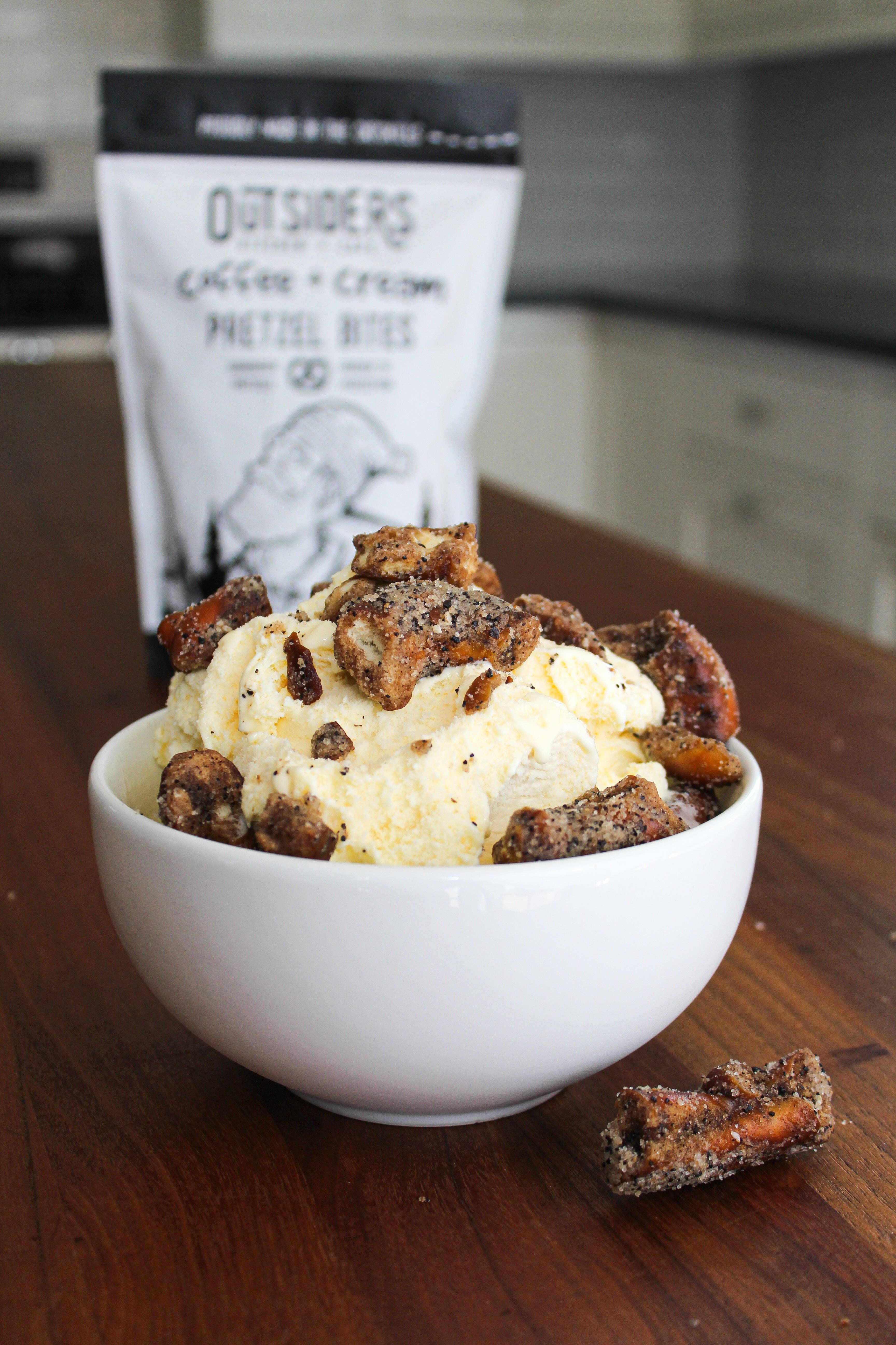 Outsiders Kitchen - Wholesale Pretzels - Coffee + Cream Sourdough Pretzel Bites Snack | Case of 247