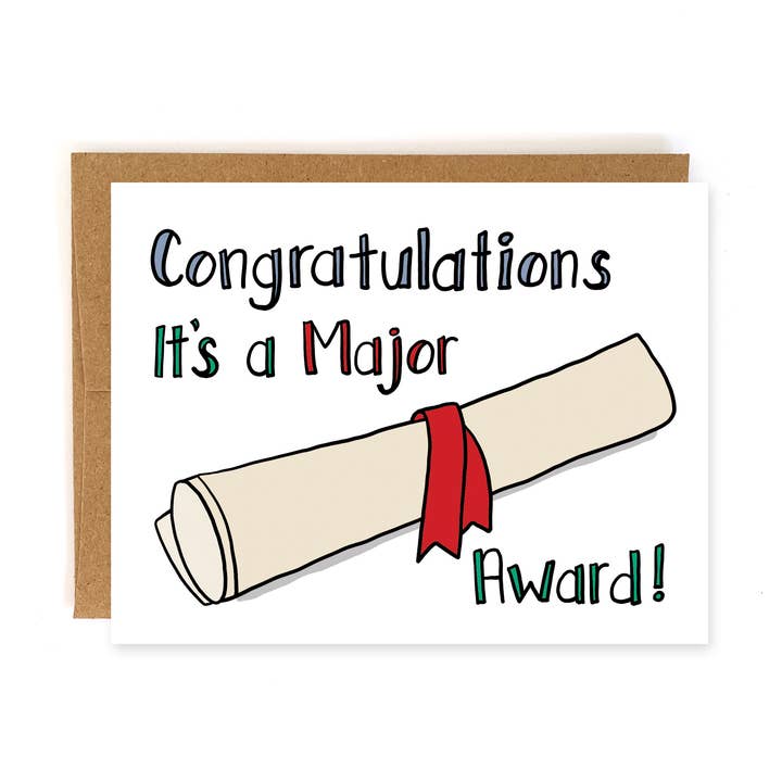 Major Award, Graduation Card Congratulations for wholesale by Yellow Daisy Paper Co.