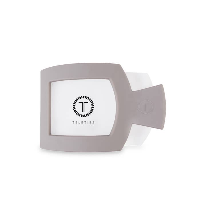 TELETIES - Wholesale Hair Clip - Women's - Square Flat Hair Clip | Med. | Silver Flames1