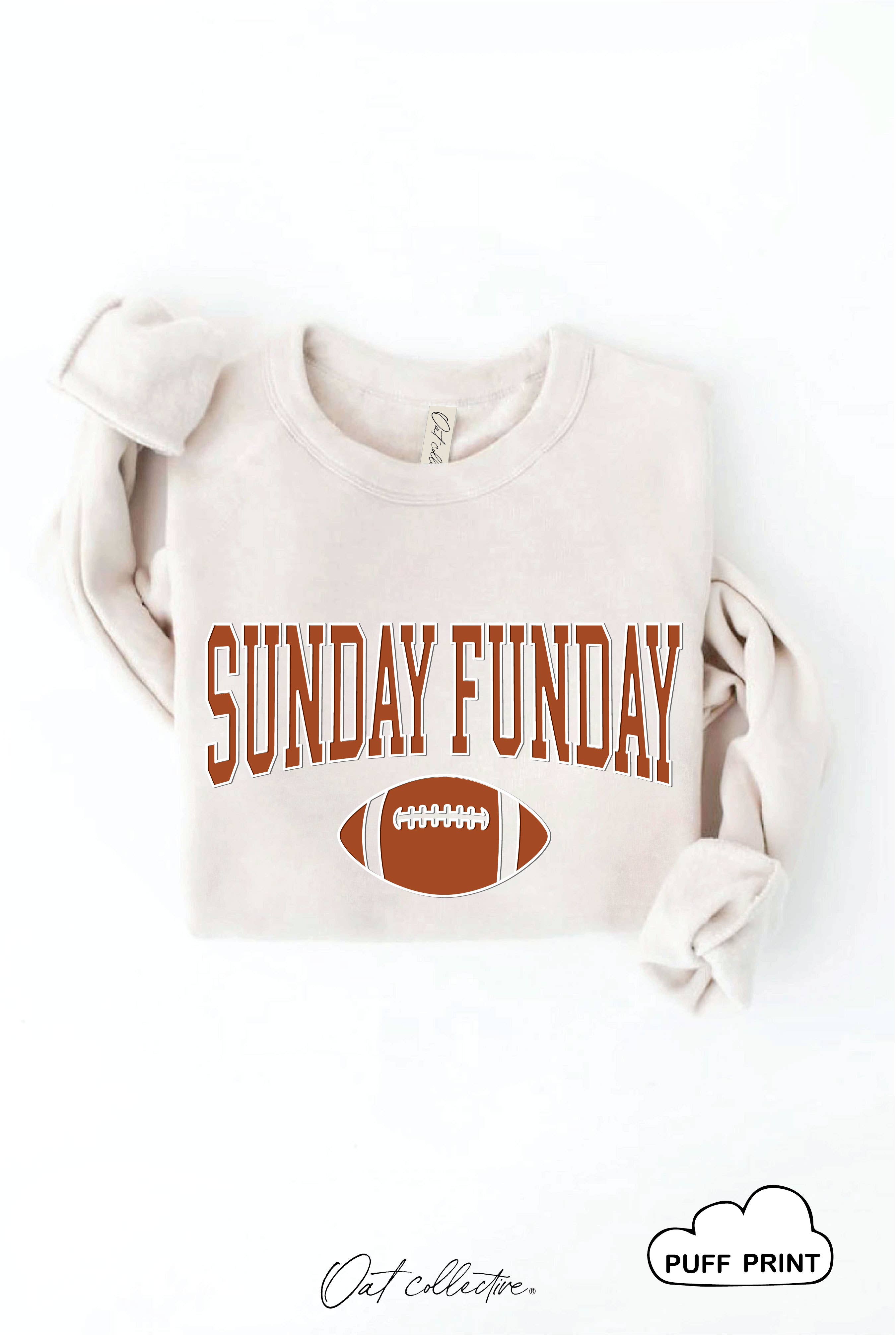 OAT COLLECTIVE - Wholesale Graphic Sweatshirt - Women's - SUNDAY FUNDAY PUFF Graphic Sweatshirt16