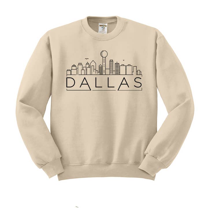 Lucky Luna Apparel - Wholesale Graphic Sweatshirt - Women's - Skyline Dallas Texas Crewneck Sweatshirt
