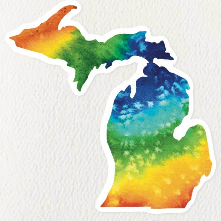 Pegatina Individual de Acuarela de Michigan para venta al por mayor de Folk Meadow