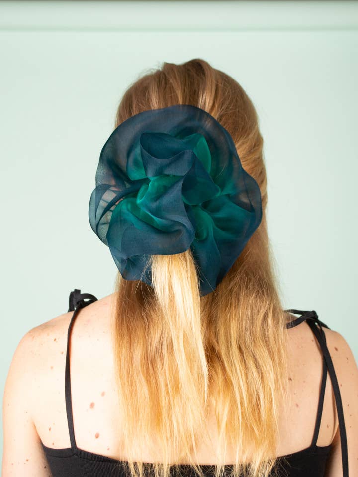 Giga Scrunchie in Emerald Blue Duo for wholesale by Gliese 504