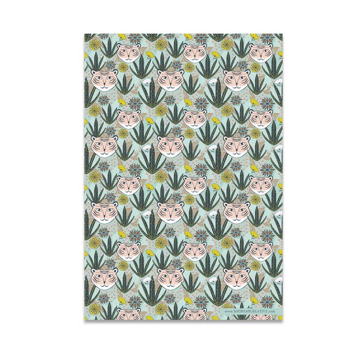 Amicreative - Wholesale Wrapping Paper Roll - Mid-Century Mod Tiger Wrapping Paper Roll - 20x29 | 2 Sheets