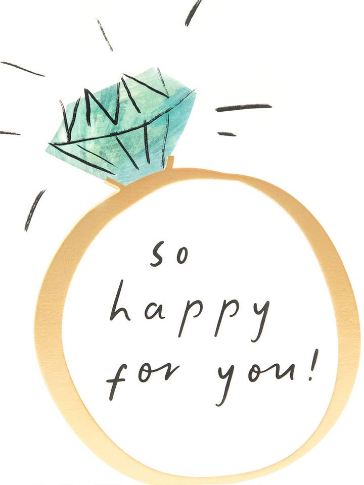 ENGAGED RING GREETING CARD CAROLINE GARDNER for wholesale by Notes & Queries, Inc.