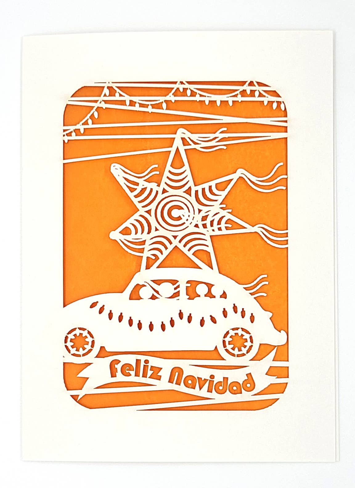 two hermanas – Engroshandel Julekort – Feliz Navidad med en VW bug y Pinta1