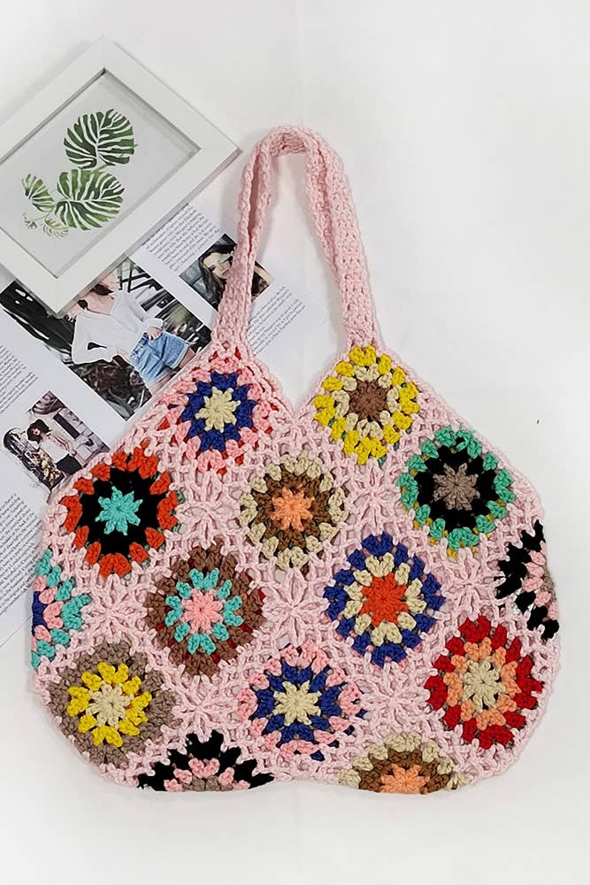 UNISHE - Wholesale Tote Bag - Women's - Colorful Fringe Decor Crochet Bag MOQ 3PCs OYM0031