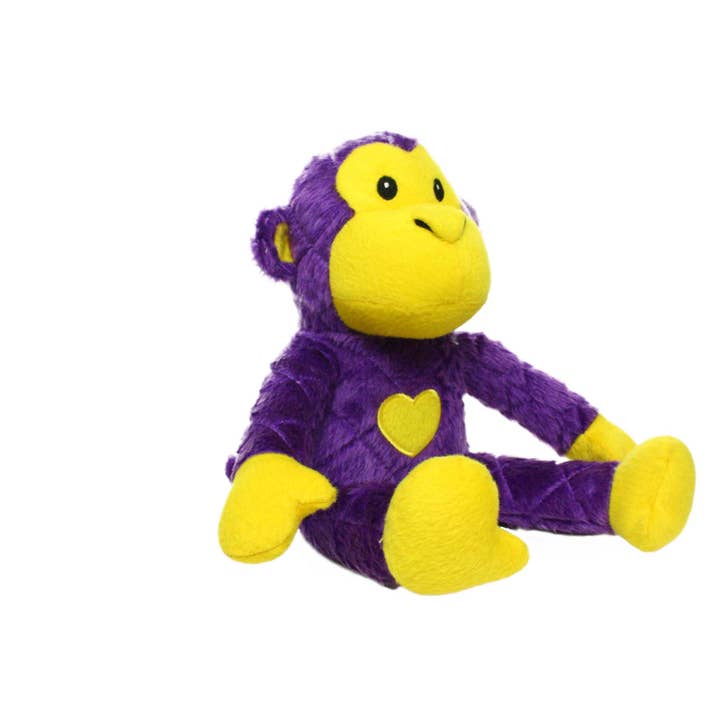 Tuffy Dog Toys - VIP Products - Wholesale Pet Squeaky Toy - Dog - Mighty Safari Monkey - Purple, Plush, Squeaky Dog Toy