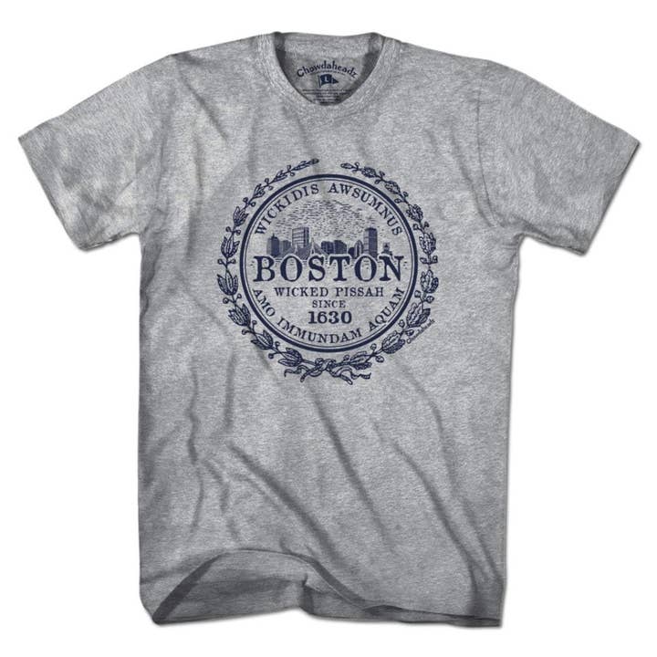 Boston City Seal T-Shirt for wholesale by Chowdaheadz