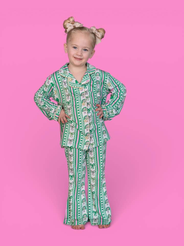 CONJUNTO DE FALDAS DE ENSUEÑO CON CINTAS ARCOÍRIS DE LA SUERTE PARA NIÑAS para venta al por mayor de Dream Big Little Co.