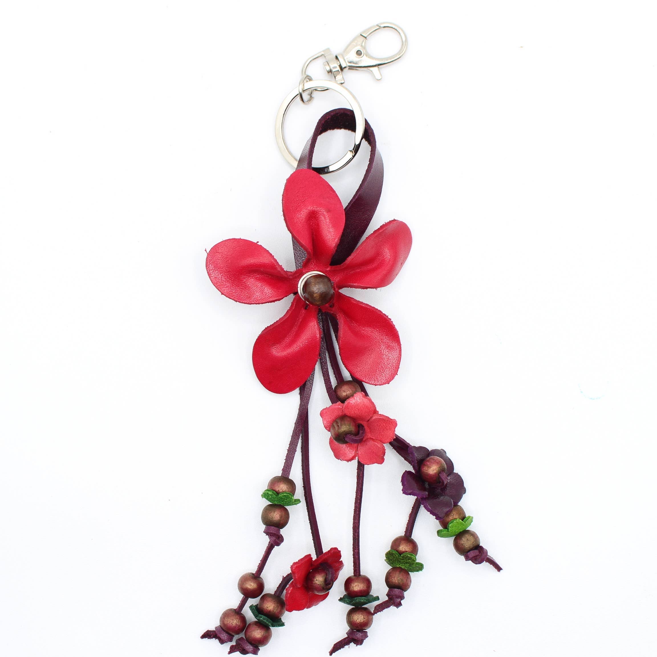 Sunflower Handmade leather inc - Vendita all'ingrosso Portachiavi - Donna - Portachiavi a forma di fiore in pelle, portachiavi, ciondolo da borsa1