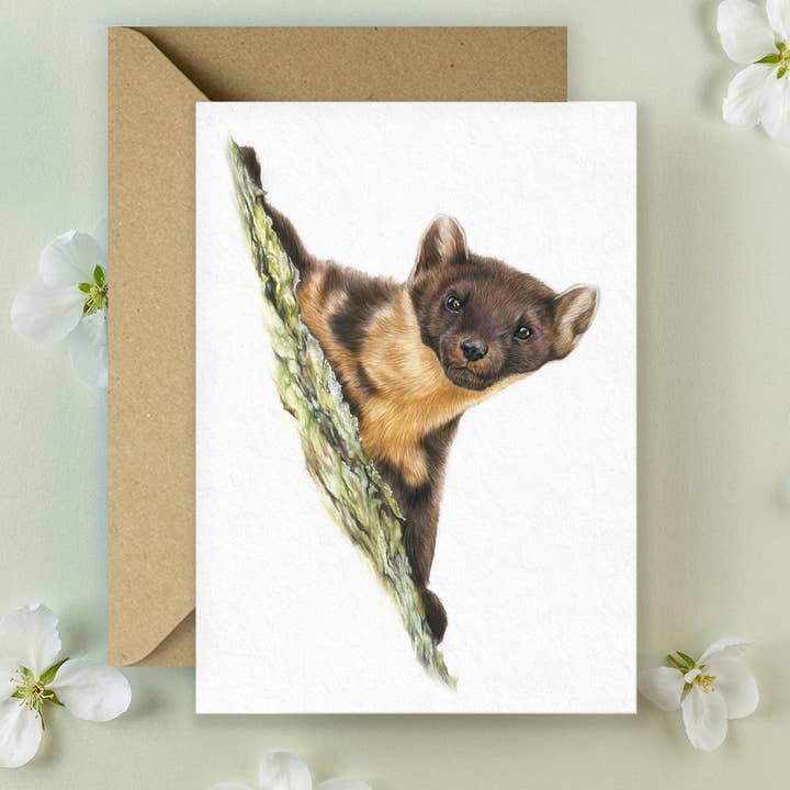 Pine Marten - Greeting Card for wholesale by Kimberley Dewhurst Art