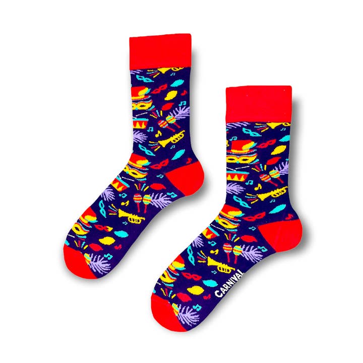 Novelty Socks for Men and Women | Patterned Socks Unisex | Funky Socks | Fun Colourful Silly Cotton Socks | Best Funny Crazy Happy Gifts for Men and Women | Carnival Rio | Pair for wholesale by Carnival Socks