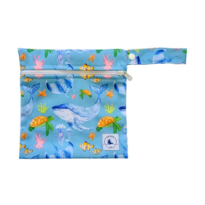 REUSABLE MINI WET BAG ~ OCEAN for wholesale by Little E & Co