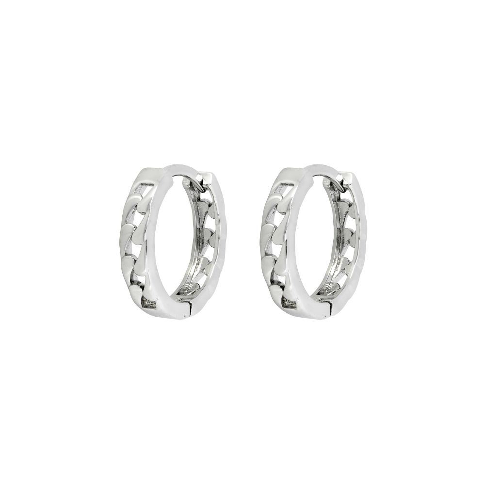 Twistedpendant - Wholesale Hoop Earrings - Silver Cuban Chain Hoop Earrings0