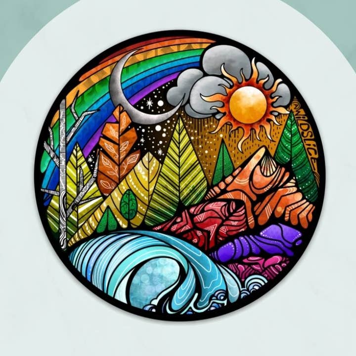 Biosphere sticker 4” vinyl sticker for wholesale by Wild Slice Designs