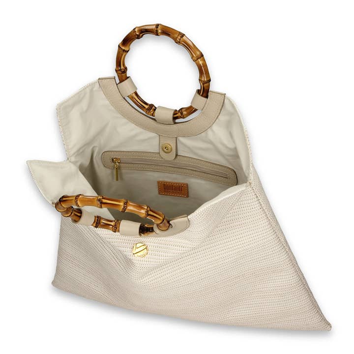 Bonfanti - Wholesale Tote Bag - Women's - TRULLO GRANDE - Large flat bamboo handle holder2