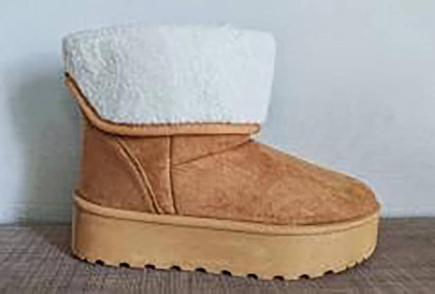 Stella Shoes - Wholesale Snow Boots - Women's - AR-SUPER-E THICK SOLE snow boots ANKLE HIGH FUR FOLD1