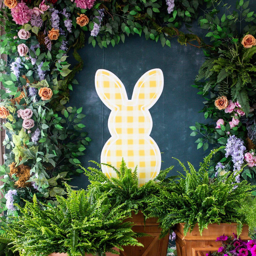 Songbird Grove Collection - Wholesale Garden/Lawn Stake - Gingham Bunny Garden Stakes Collection8