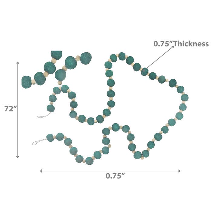 IH Casa Decor - Wholesale Bunting/Garland - FELT BALL GARLAND (GREEN)2