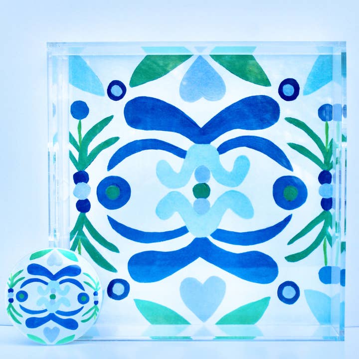 Jeanne Player Fine Art - Wholesale Coasters - Nantucket Coasters Set of 4, Coastal Blue and Green Coasters4