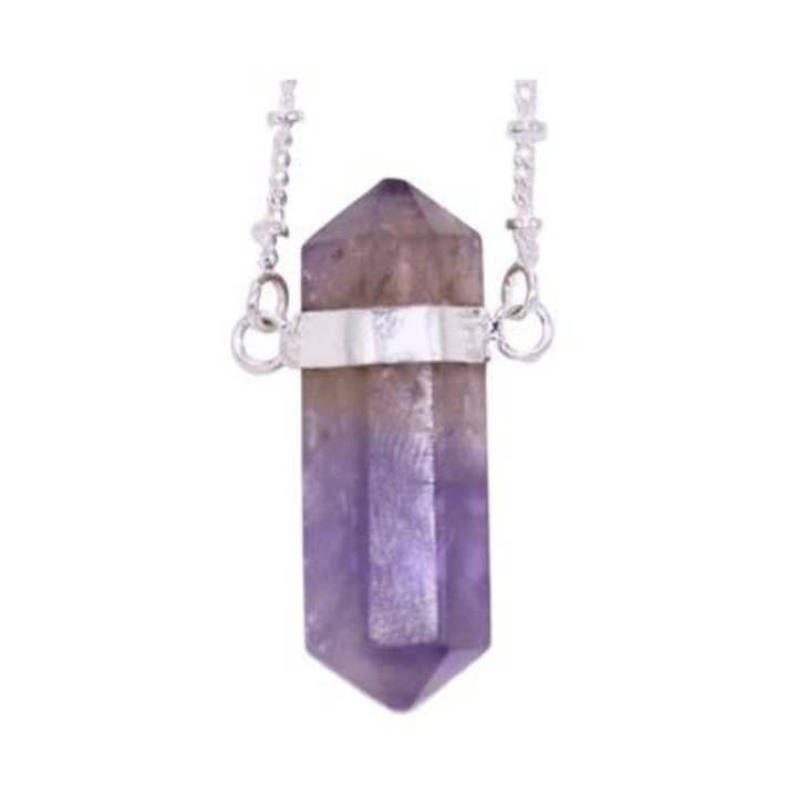 Necklace - Silver Plated Amethyst for wholesale by Earths Elements Wholesale