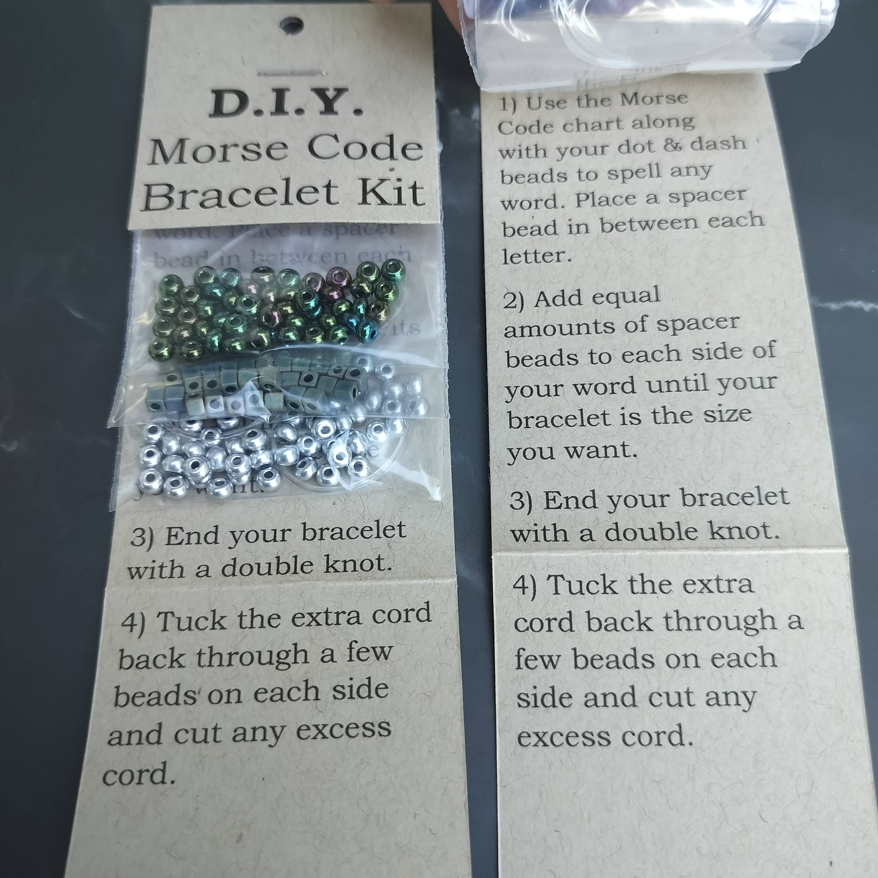 MorseLeather Co. - Wholesale DIY Craft Kit - Kids - DIY Kit Morse Code Bracelet - Stretchy Bracelet2