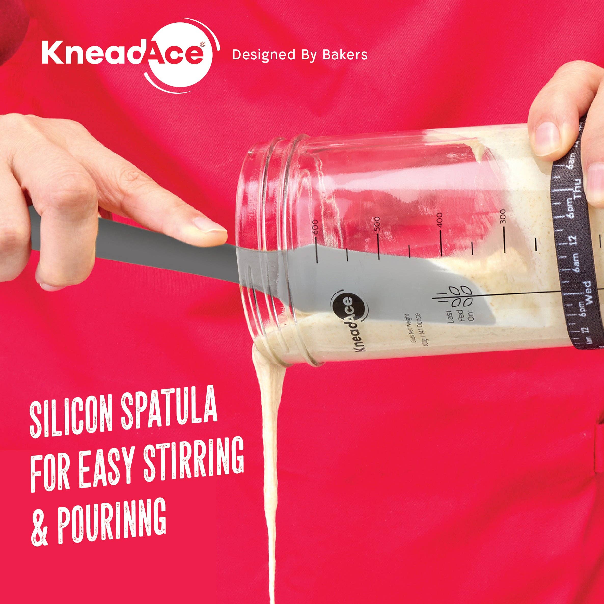 KneadAce - Wholesale Kitchen Tool/Gadget - KneadAce® 24oz Sourdough Starter Jar6