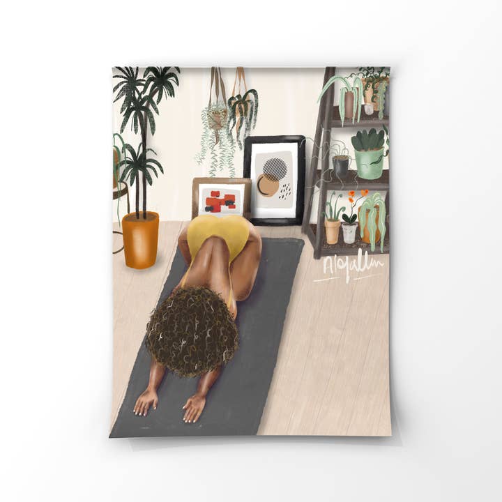 Poster Fine Art Print Giclée Yoga Child's pose for wholesale by Alejarte