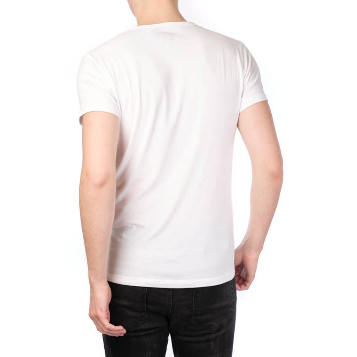 WHITE Plain round neck T-shirt LAXUS-WHITE for wholesale on Faire3