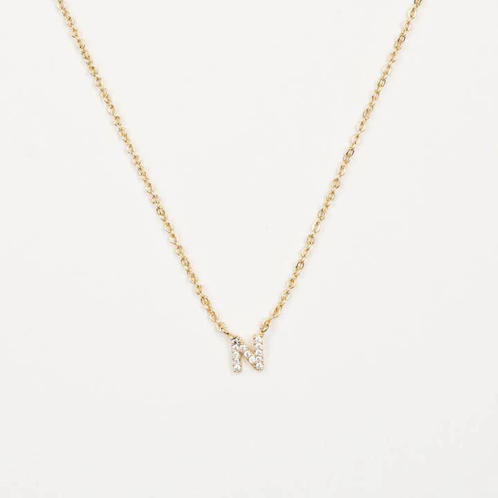 Brenda Grands Jewelry - Wholesale Jewelry Set - 18K Gold Dainty Shiny Initial Necklace - Set of 1628