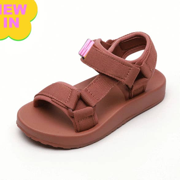 Kids Custom Alphabet Charm Sandals- Pink for wholesale by PATCHYTIGER