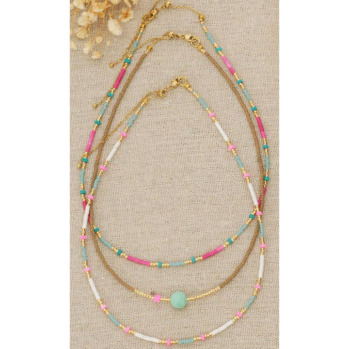 Merveilles du Monde - Wholesale Link & Chain Bracelet - Set of bracelets and necklaces in natural stones