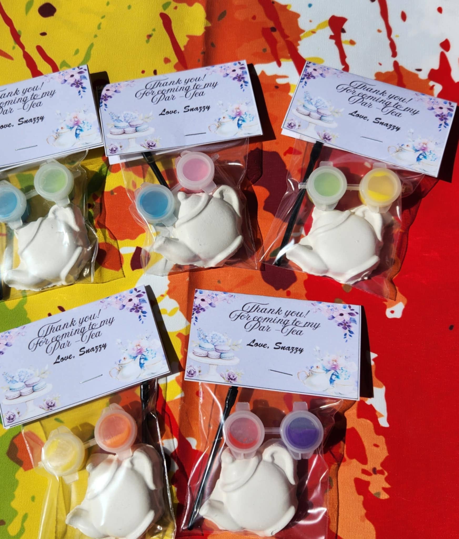 Snazzy Crayons – Engroshandel DIY-hobbysæt – Børn – Te-tid-tema Gipsmaling Sæt til Børn | DIY Maling1