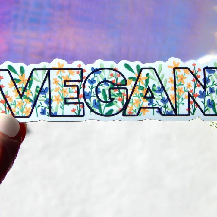 Vegan - Floral Vegan Sticker - Vegan Lifestyle Sticker for wholesale by Ethereal May