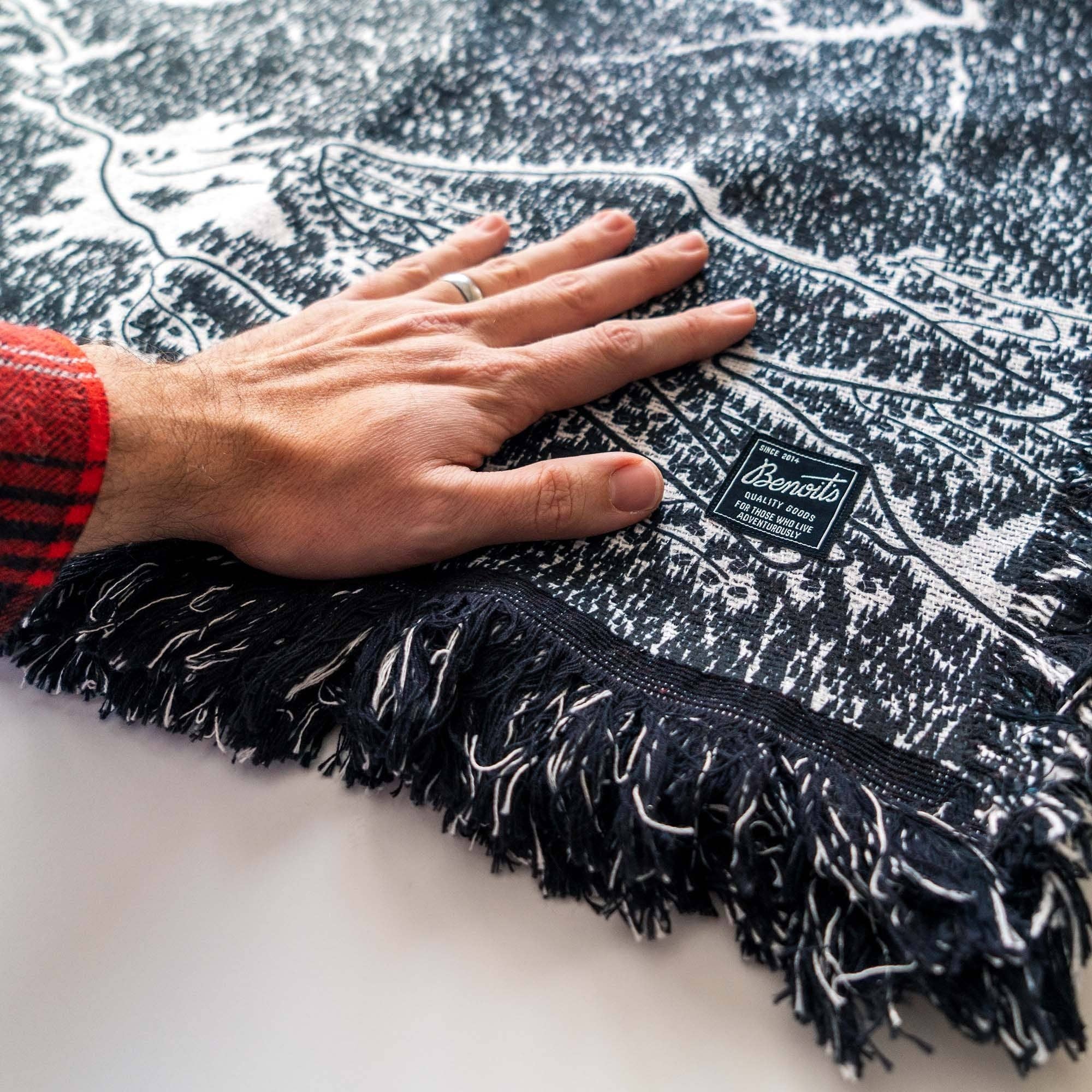 Benoit's Design Co. - Wholesale Throw Blanket - Okemo, Vermont Ski Trail Map Blanket3