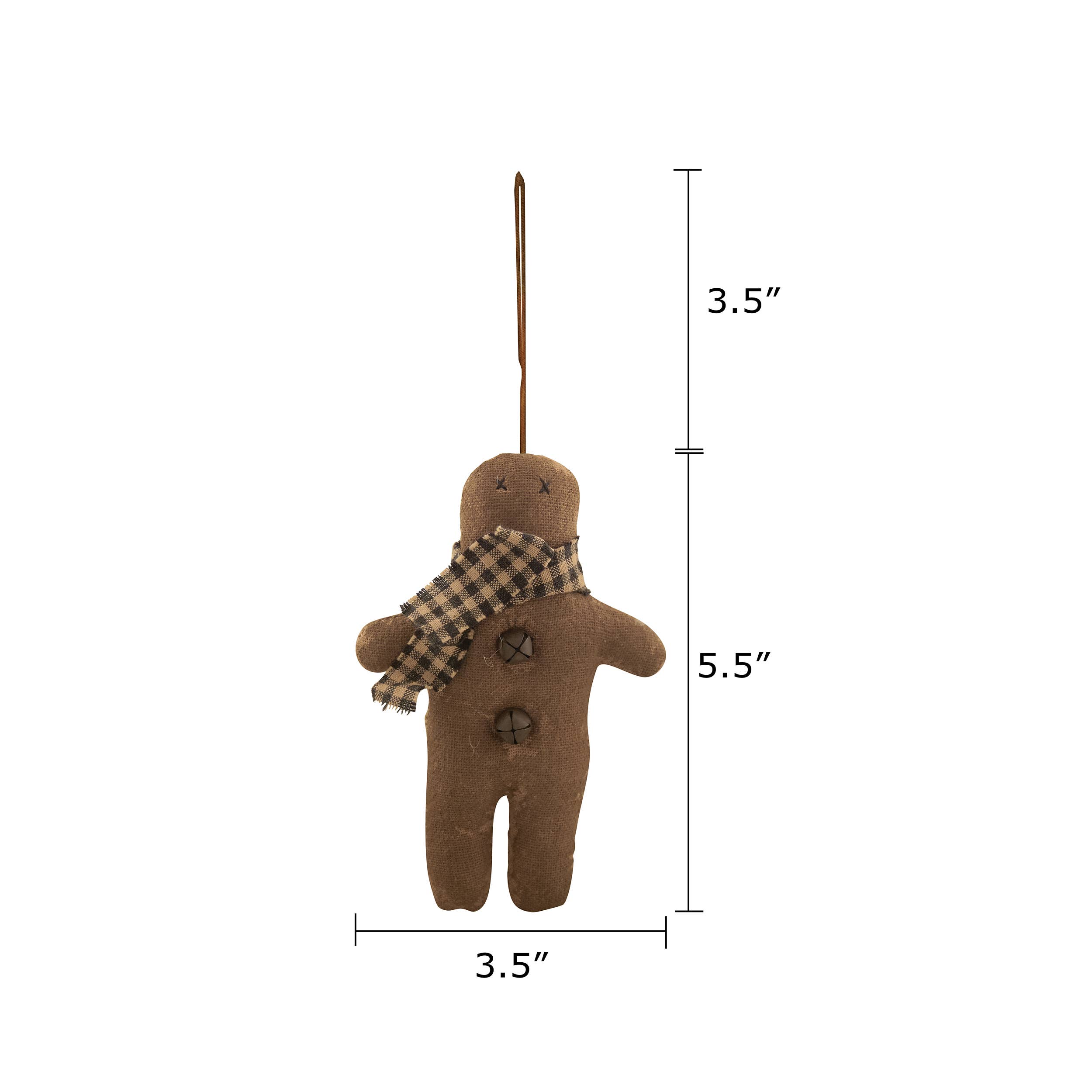 The Hearthside Collection – wholesale Doll – Kids – 5" Gingerbread w/Scarf Ornament2