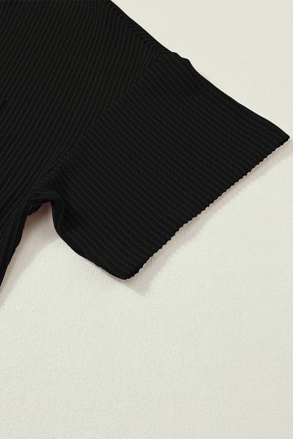 Lovesoft - Wholesale T-Shirt - Women's - Women's Valerian Corded V Neck Chest Pocket Loose T-shirt6