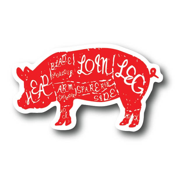 Pig Picking BBQ Sticker for wholesale by House of Swank Clothing