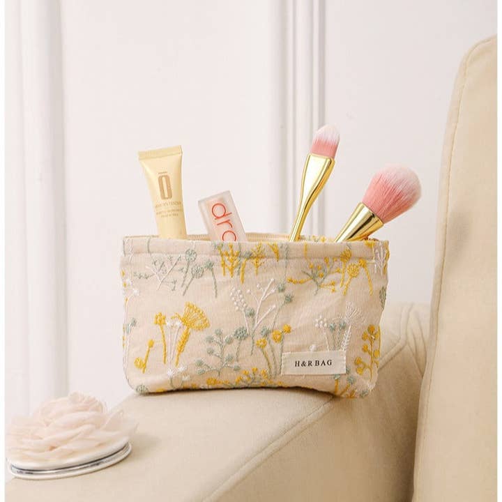 Dipped Shop - Wholesale Makeup/Cosmetic Bag - Colorful Embroidery Portable Cosmetic Bag DPB1005